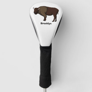Happy American bison buffalo illustratie Golfheadcover
