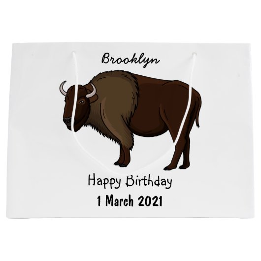 Happy American bison buffalo illustratie Groot Cadeauzakje (Voorkant)