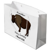 Happy American bison buffalo illustratie Groot Cadeauzakje (Achterkant Gekanteld)