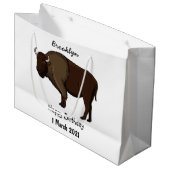 Happy American bison buffalo illustratie Groot Cadeauzakje (Voorkant Gekanteld)