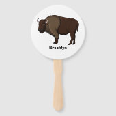 Happy American bison buffalo illustratie Handwaaier (Voorkant)