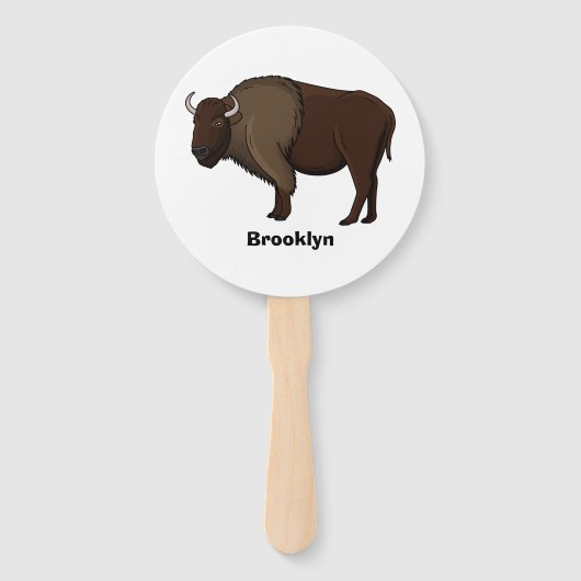 Happy American bison buffalo illustratie Handwaaier (Voorkant)