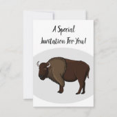 Happy American bison buffalo illustratie Kaart (Achterkant)