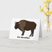 Happy American bison buffalo illustratie Kaart (Gele Bloem)