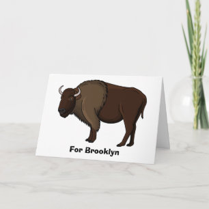 Happy American bison buffalo illustratie Kaart