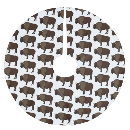 Happy American bison buffalo illustratie Kerstboom Rok (Voorkant)