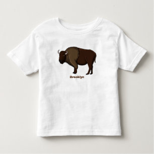 Happy American bison buffalo illustratie Kinder Shirts