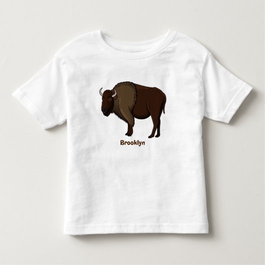 Happy American bison buffalo illustratie Kinder Shirts (Voorkant)