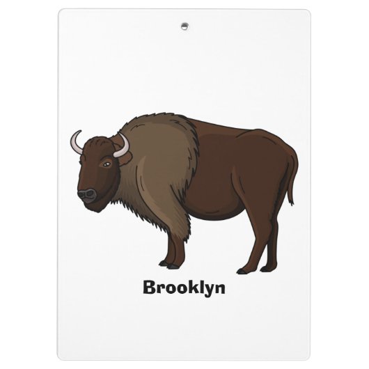 Happy American bison buffalo illustratie Klembord (Achterkant)