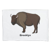 Happy American bison buffalo illustratie Kussensloop (Voorkant)