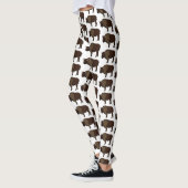 Happy American bison buffalo illustratie Leggings (Links)