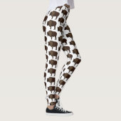 Happy American bison buffalo illustratie Leggings (Rechts)