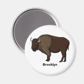 Happy American bison buffalo illustratie Magneet (Voorkant / Achterkant)