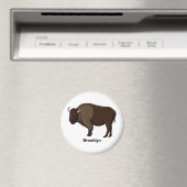 Happy American bison buffalo illustratie Magneet (Insitu (Vaatwasser))