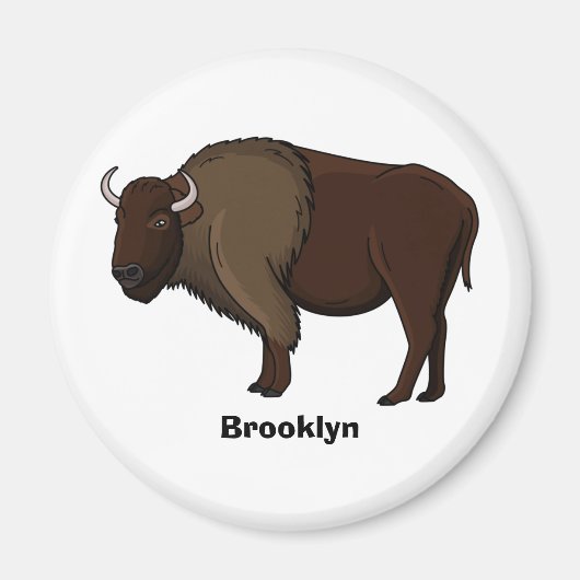 Happy American bison buffalo illustratie Magneet (Voorkant)