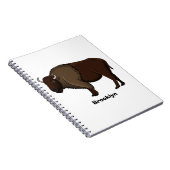 Happy American bison buffalo illustratie Notitieboek (Rechterzijde)