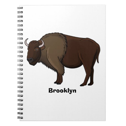 Happy American bison buffalo illustratie Notitieboek (Voorkant)