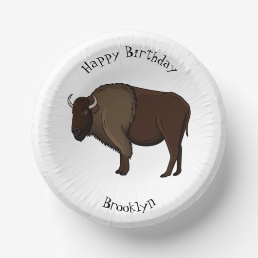 Happy American bison buffalo illustratie Papieren Kommen (Voorkant)