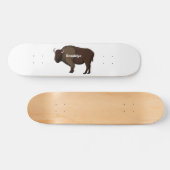 Happy American bison buffalo illustratie Persoonlijk Skateboard (Horizontaal)