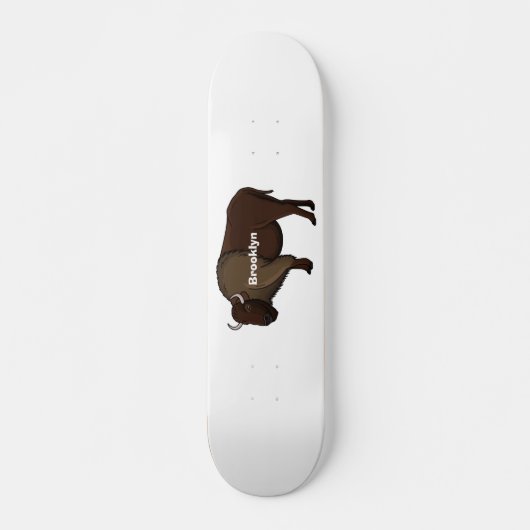 Happy American bison buffalo illustratie Persoonlijk Skateboard (Voorkant)