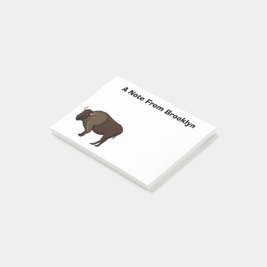 Happy American bison buffalo illustratie Post-it® Notes (Schuin)