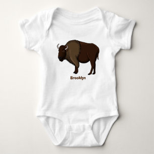 Happy American bison buffalo illustratie Romper