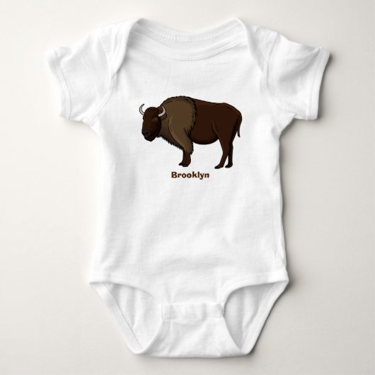 Happy American bison buffalo illustratie Romper (Voorkant)
