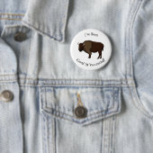 Happy American bison buffalo illustratie Ronde Button 5,7 Cm (In situ)