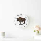 Happy American bison buffalo illustratie Ronde Klok (Huis)