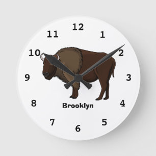 Happy American bison buffalo illustratie Ronde Klok