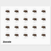 Happy American bison buffalo illustratie Ronde Sticker (Vel)