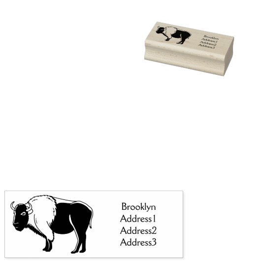 Happy American bison buffalo illustratie Rubberstempel (Gestempeld)