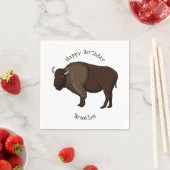 Happy American bison buffalo illustratie Servet (Insitu)