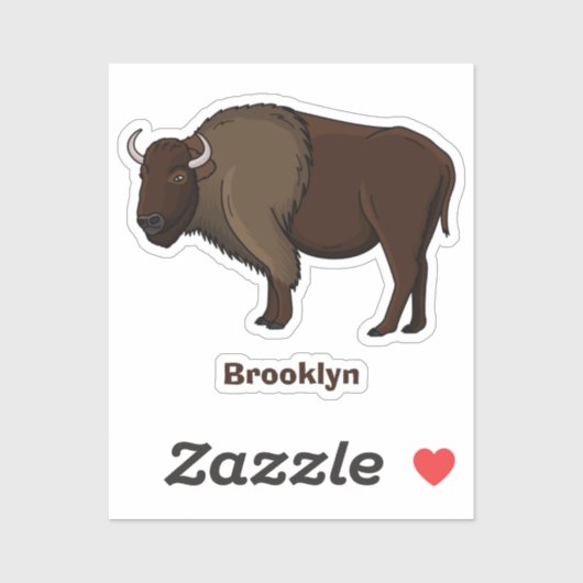 Happy American bison buffalo illustratie Sticker (Vel)