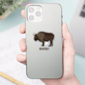 Happy American bison buffalo illustratie Sticker (Telefoon)