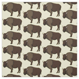 Happy American bison buffalo illustratie Stof