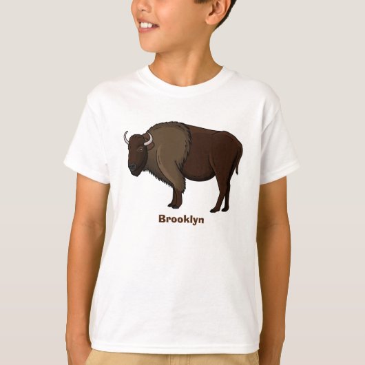 Happy American bison buffalo illustratie T-shirt (Voorkant)