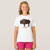 Happy American bison buffalo illustratie T-shirt (Voorkant volledig)