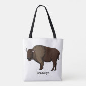 Happy American bison buffalo illustratie Tote Bag (Achterkant)