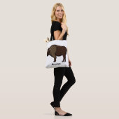 Happy American bison buffalo illustratie Tote Bag (Op model)