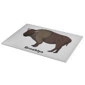 Happy American bison buffalo illustration Snijplank (Hoek)