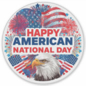 Happy American National Day Sticker (Voorkant)