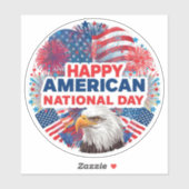 Happy American National Day Sticker (Vel)