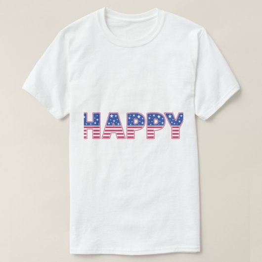 Happy Amerikaanse vlag kleuren T-shirt (Design voorkant)