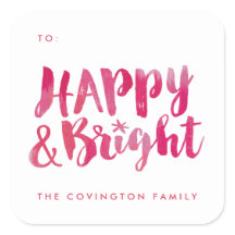 Happy and Bright Gift Label Sticker
