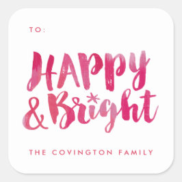 Happy and Bright Gift Label Sticker