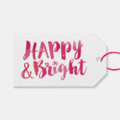 Happy and Bright Holiday Gift Labels Cadeaulabel (Voorkant (Horizontaal))