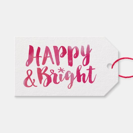 Happy and Bright Holiday Gift Labels Cadeaulabel (Voorkant (Horizontaal))