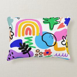 Happy and colorful abstract designs accent kussen