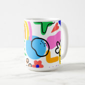 Happy and colorful abstract designs koffiemok (Voorkant rechts)